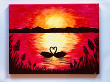 Load image into Gallery viewer, Swans at Sunset - Paint Kit
