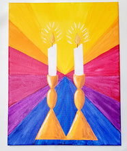 Load image into Gallery viewer, Candelabras - Shabbat Candles - Paint Kit
